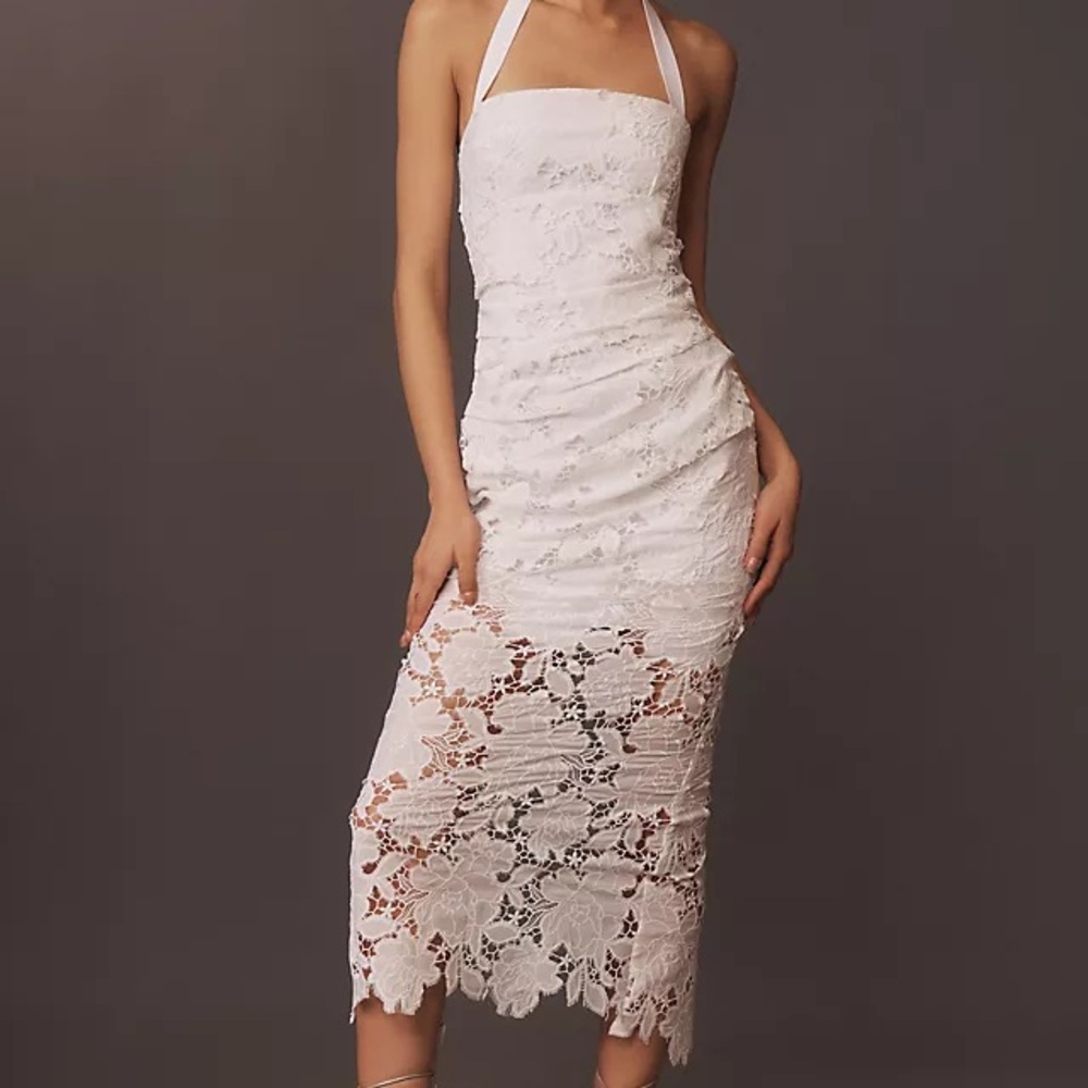 Delfi Collective Galina Halter Eyelet Midi Dress